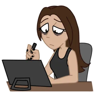 😞 445eb253 mệt mỏi, nghệ thuật kỹ thuật số, kiệt sức, nghệ sĩ, nghệ sĩ kỹ thuật số, sáng tạo telegram sticker