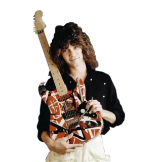 🎸 3a412ece Eddie Van Halen guitarra, rock, músico, Van Halen, música whatsapp sticker