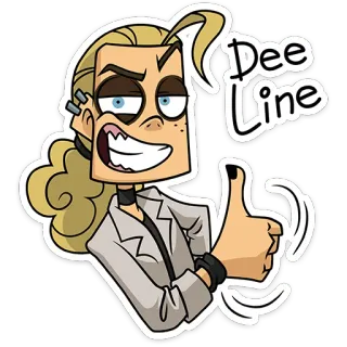 ⭐ ee185265 Dee Line kartun, karakter, stiker, positif, jempol whatsapp sticker