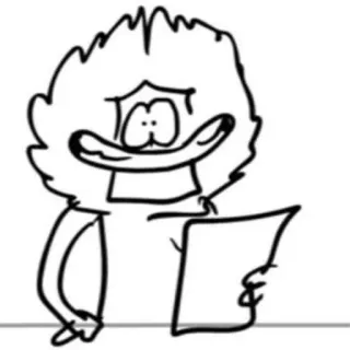 😃 009962b5 dessin animé, dessin, croquis, personnage, papier telegram sticker