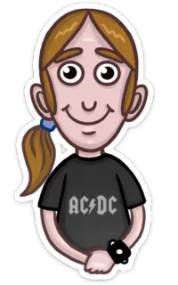 🙂 900c5959 AC/DC acdc, music, rock, band, cartoon telegram sticker