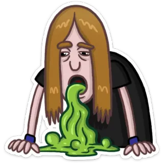 🤢 980c8a4e vomit, sick, puke, nausea, illness, gross, cartoon telegram sticker