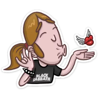 😘 b1d26a2a BLACK SABBATH cartoon, band, music, black sabbath, funny, heavy metal telegram sticker
