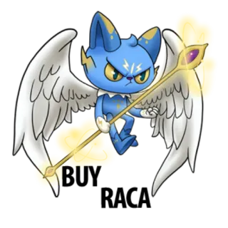 🤫 4541a80c 猫, 动物, 翅膀, 魔法, 幻想, 闪电, 卡通 telegram sticker