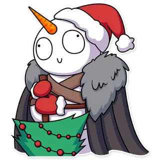⛄ 2666a7f9 snowman, christmas, winter, holiday, carrot, festive, snow, illustration telegram sticker