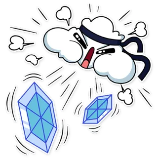❄ 50f9c838 cloud, cartoon, gem, crystals, energetic, fighting, motion telegram sticker