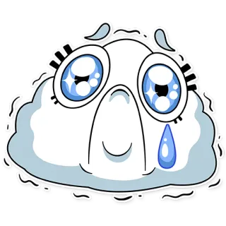 💧 9ce75dd9 cloud, tears, sad, cry, emoji, kawaii, cute telegram sticker