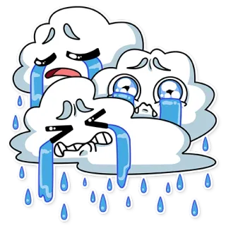 🌧 bafe316c clouds, crying, sad, weather, rain, emotion, tears telegram sticker
