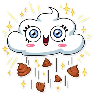 ☁ bb206a68 cloud, poop, kawaii, cute, emoji, sticker telegram sticker