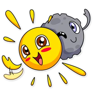 👋 fb6906ab sun, moon, cute, cartoon, friendly, kawaii, planet, celestial telegram sticker