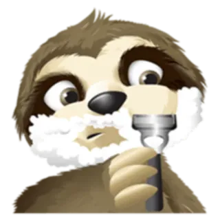 🧖‍♂ 25bbb088 ナマケモノ, シェービング, 動物, グルーミング, 漫画, かわいい telegram sticker