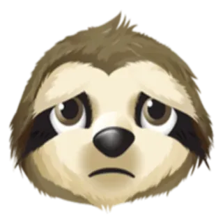 😞 25f6b174 ナマケモノ, 悲しい, 動物, かわいい, 絵文字 telegram sticker