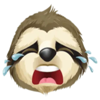 😭 612ab86e ナマケモノ, 泣く, 涙, 悲しい, 感情, 絵文字 telegram sticker