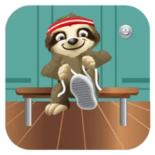 🏃‍♂ a74da8ed ナマケモノ, 運動, ジム, フィットネス, ワークアウト, 動物 telegram sticker