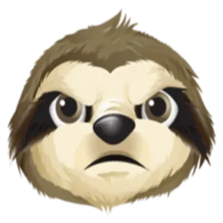 😠 e12a764b ナマケモノ, 怒り, 動物, かわいい, マンガ telegram sticker