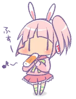 🎧 401ecab6 ふぁ〜ん Anime, Manga, Lapin, Lapin, Mignon, Kawaii, Rose telegram sticker