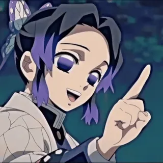 💜 94c7eb58 Shinobu Kocho Demon Slayer อนิเมะ, ชิโนบุ โคโจ, ดาบพิฆาตอสูร, ตัวละคร, ผู้หญิง, ผีเสื้อ whatsapp sticker