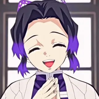 😄 b040ecf3 Shinobu Kocho Demon Slayer อนิเมะ, ดาบพิฆาตอสูร, ชิโนบุ โคโจ, ผีเสื้อ, ยิ้ม, มังงะ, การ์ตูน whatsapp sticker