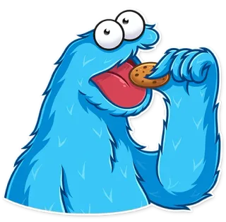 😮 3cc28043 Cookie Monster Sesame Street Cookie Monster, Sesame Street, bánh quy, quái vật, xanh dương, hoạt hình, thức ăn telegram sticker