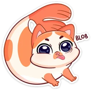 😛 398014c9 BLOB gatto, carino, adesivo, blob, animale, divertente whatsapp sticker