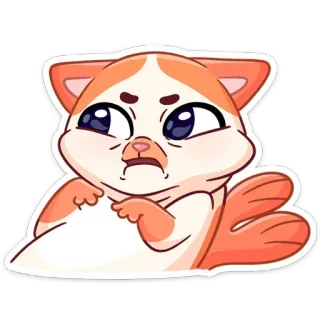 😕 5b8af649 gatto, sticker, carino, divertente, espressione, arancione, animale whatsapp sticker