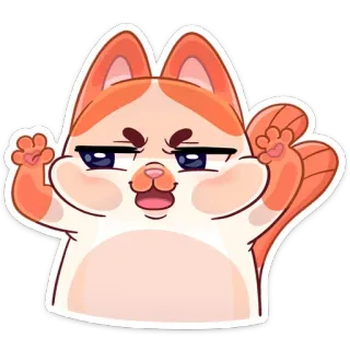 🤪 7cbb6ec9 gatto, cartone animato, animale, carino, adesivo, divertente, espressione, personaggio whatsapp sticker