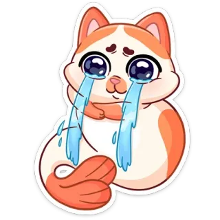 😭 a50da26d gatto, piangere, triste, emoji, adesivo, carino, cartone animato whatsapp sticker
