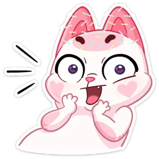 😱 451bf061 gatto, carino, cartone animato, adesivo, animale, kawaii, felice telegram sticker