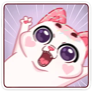 🤩 aceca9f4 gatto, cartone animato, animale, carino, adesivo telegram sticker