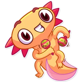 💃 057b3ac5 мультфильм, ящерица, животное, маракасы, весело, милый telegram sticker