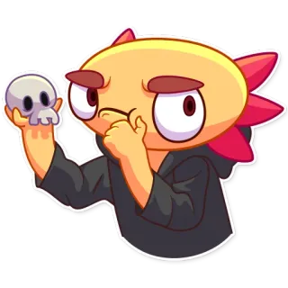 🤔 3efded38 стикер, эмодзи, мультфильм, череп, персонаж, смешной telegram sticker