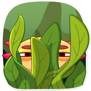 👀 64b15bc4 растение, мультик, глаза, прячется telegram sticker
