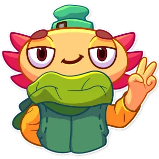 ✌ af9b810e наклейка, мультфильм, персонаж, знак мира telegram sticker