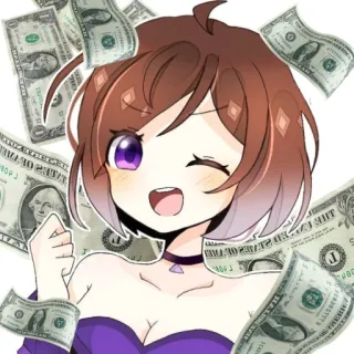 🤑 c13abf0c uang, kartun, anime, gadis, uang dolar, imut telegram sticker