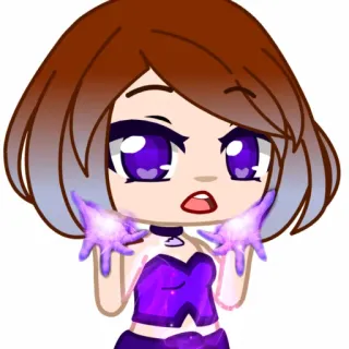 ✨ e774e858 Anime, Kartun, Gadis, Karakter, Ungu, Sihir, Seni digital telegram sticker