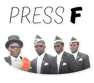 ☠️ 6000a9bc PRESS F Meme, Coffin Dance, Funeral, Gana, Caixão, Carregadores de caixão whatsapp sticker