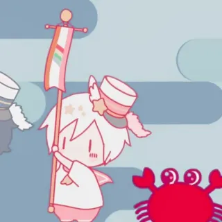 🍄 9a75c335 anime, cartoon, cute, character, crab, drawing telegram sticker