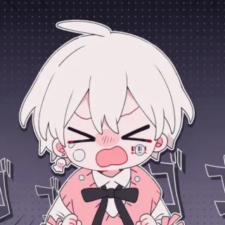 🍄 a16d2349 anime, manga, chibi, kawaii, cartoon, angry, frustrated telegram sticker