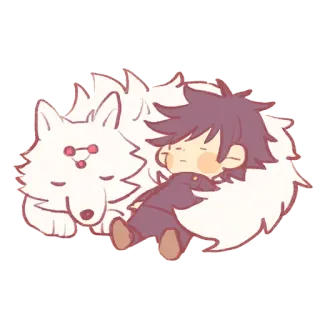 🎊 a13917df Anime, Chibi, Schlafend, Kawaii, Hund, Süß, Fanart telegram sticker