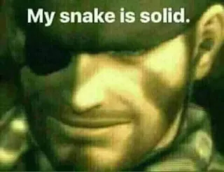 👍 28739a96 Solid Snake Metal Gear Solid My snake is solid. video game, soldado, cobra, tático, infiltração telegram sticker