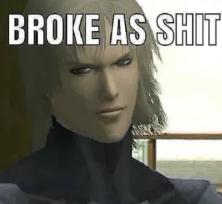 💴 3efb4f32 BROKE AS SHIT falido, dinheiro, meme, videogame, expressão telegram sticker