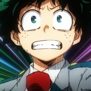 😟 6f23d244 Izuku Midoriya My Hero Academia Anime, My Hero Academia, Izuku Midoriya, Deku, Kartun, Animasi, Terkejut whatsapp sticker