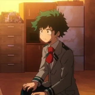 😳 d32eeaec Izuku Midoriya My Hero Academia anime, pelajar, sekolah, anak laki-laki, rambut hijau whatsapp sticker