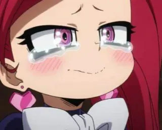 😭 ca80f0f3 La Brava My Hero Academia La Brava, My Hero Academia, anime, piangere, triste, personaggio, fanart telegram sticker