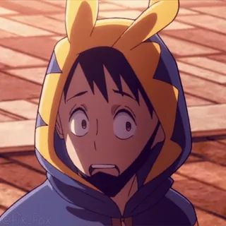 🙂‍↔️ 1218ba92 @Fix_Fox อนิเมะ, เสื้อฮู้ด, ตัวละคร, น่ารัก, สีหน้า, ประหลาดใจ telegram sticker