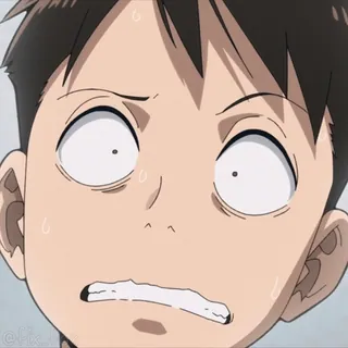 😰 536e4491 อนิเมะ, ตกใจ, กลัว, สีหน้า, การ์ตูน, ตัวละคร telegram sticker