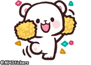 💃 3b9a3117 @MHStickers Bär, niedlich, Aufkleber, Maskottchen, Cartoon, Cheerleading telegram sticker