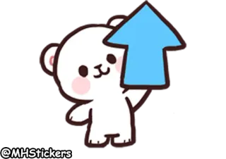 👆 7a8d1122 @MHStickers Bär, Pfeil, Hoch, Süß, Sticker, Cartoon, Animiert telegram sticker