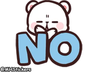 🙅‍♂ b6d73352 NO nein, ablehnung, bär, cartoon, negativ, ablehnen telegram sticker