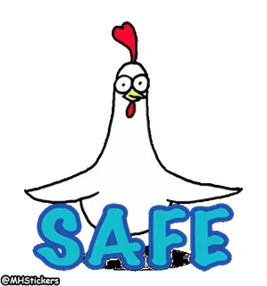 ☺️ 35afb5ac SAFE frango, seguro, desenho animado, engraçado, meme telegram sticker